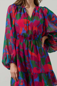 Sugarlips - Kaeli Floral Paxton Balloon Sleeve Mini Dress
