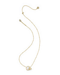 Kendra Scott Women's Football Helmet Short Pendant Necklace in gold ivory mother of pearl - women's jewelry - alternate view