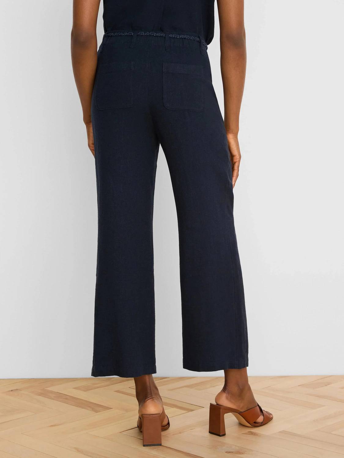 Nic + Zoe - Eliot Wide Leg Rumba Linen Belted Crop Pants