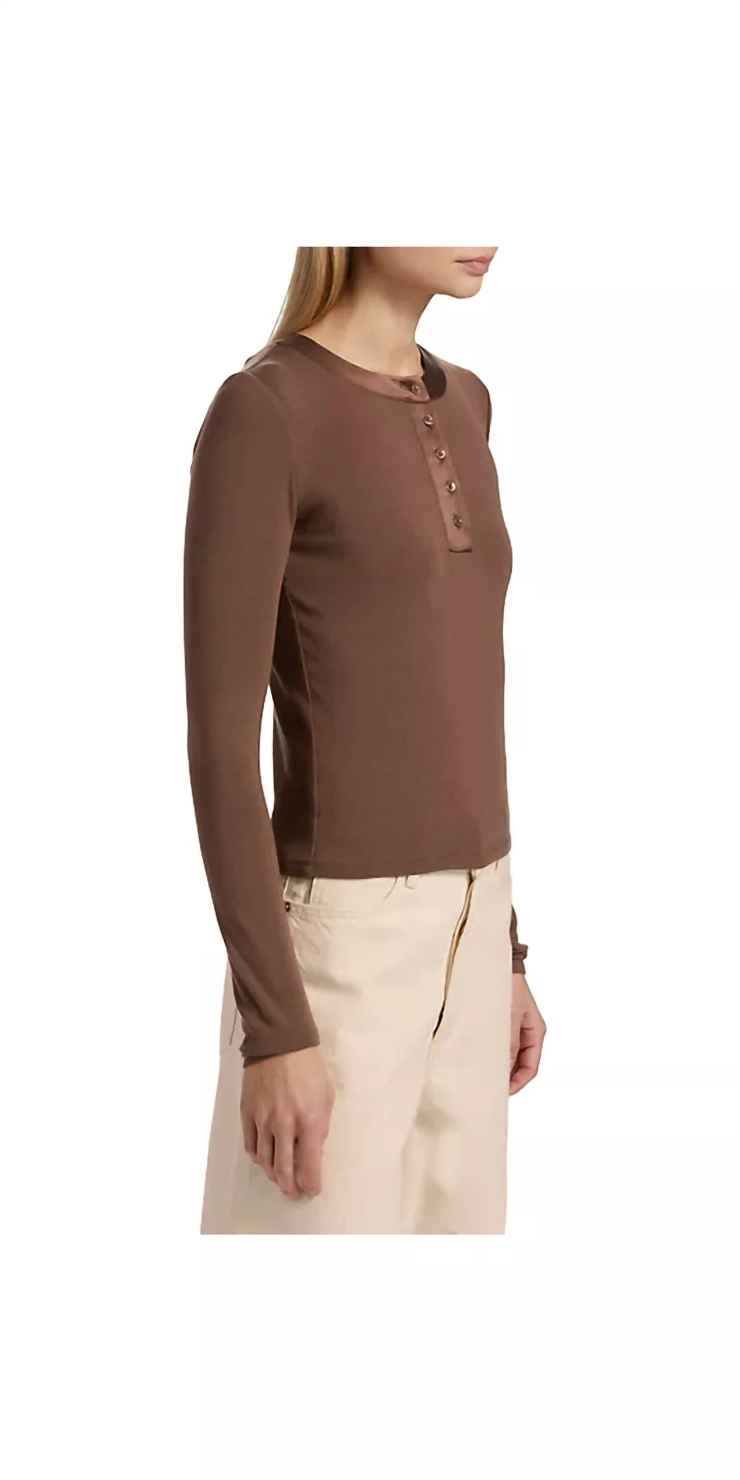 Frame - The Satin Trim Henley Top