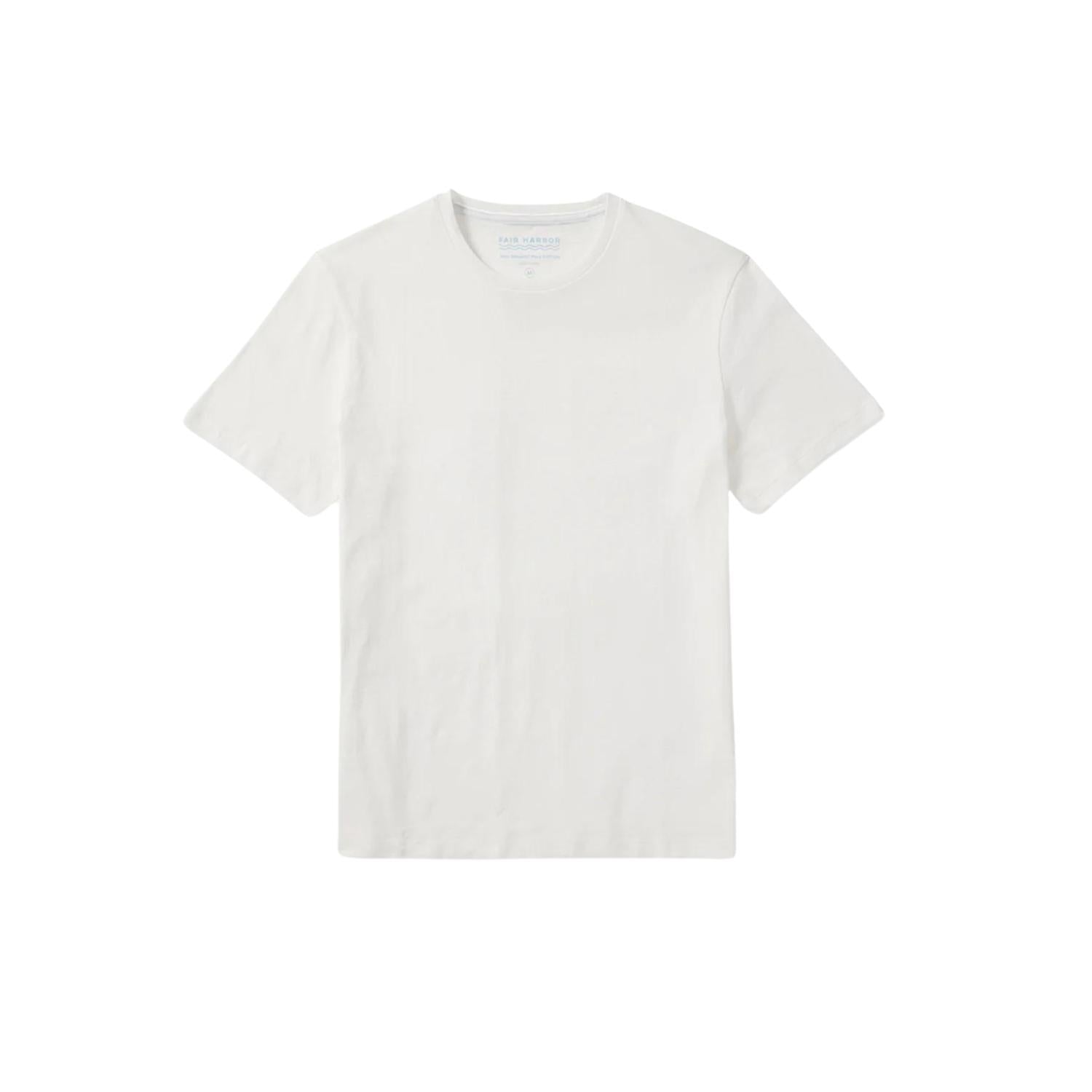 FAIR HARBOR Kismet Short Sleeve Tee in white - men's t-shirt - detail view