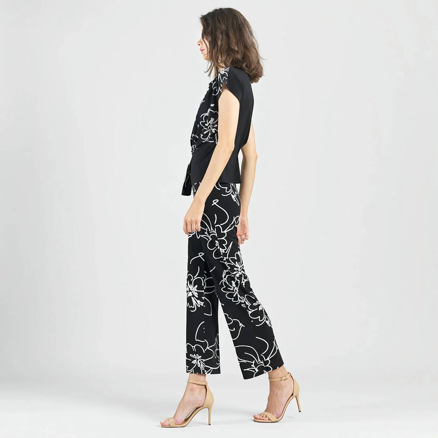 Clara Sunwoo - Drape Neck Floral Top