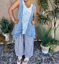 Pol - Go With The Flow Chambray Oversized Tank Top