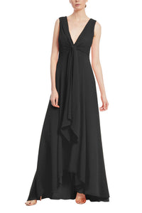 Badgley Mischka - Front Knot High-low Maxi Georgette Gown