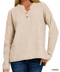 Zenana - Henley Basic Sweater