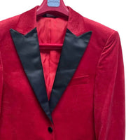 MAZARI Men's Fashion Blazer in red - men's jacket - detail view