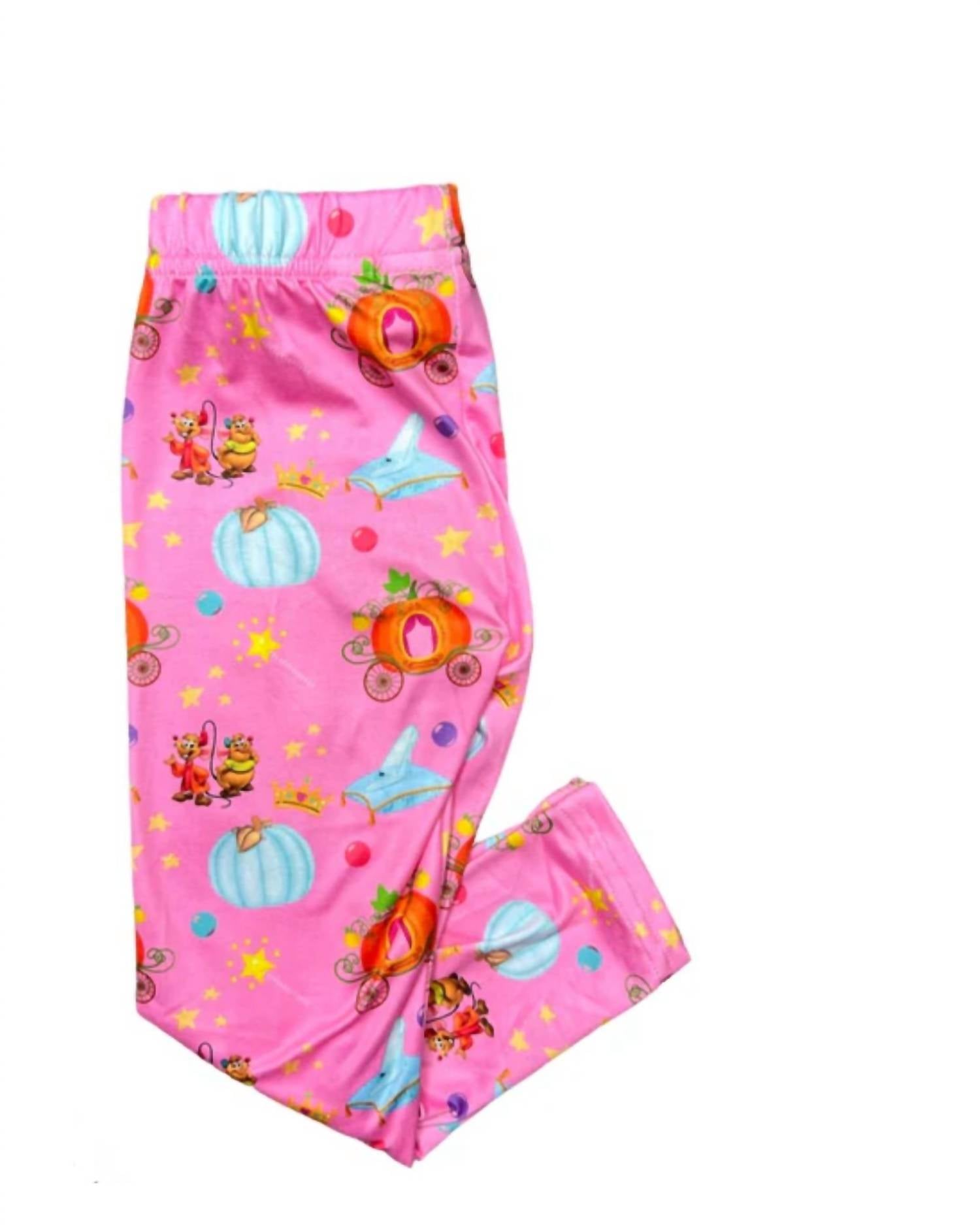 Bubbabeans Kid's Glass Slipper Leggings in pink - kids' leggings