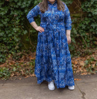 Swuun - Patchwork Long Sleeve Maxi Dress - Plus