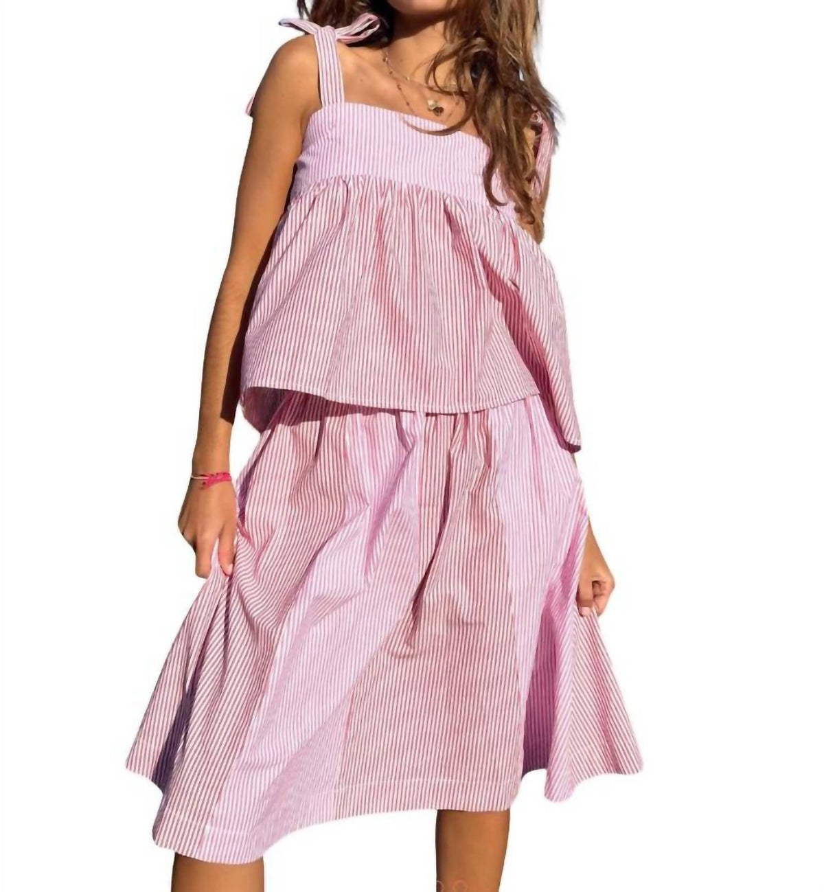 Rose Carmine - Women's Rayures Skirt