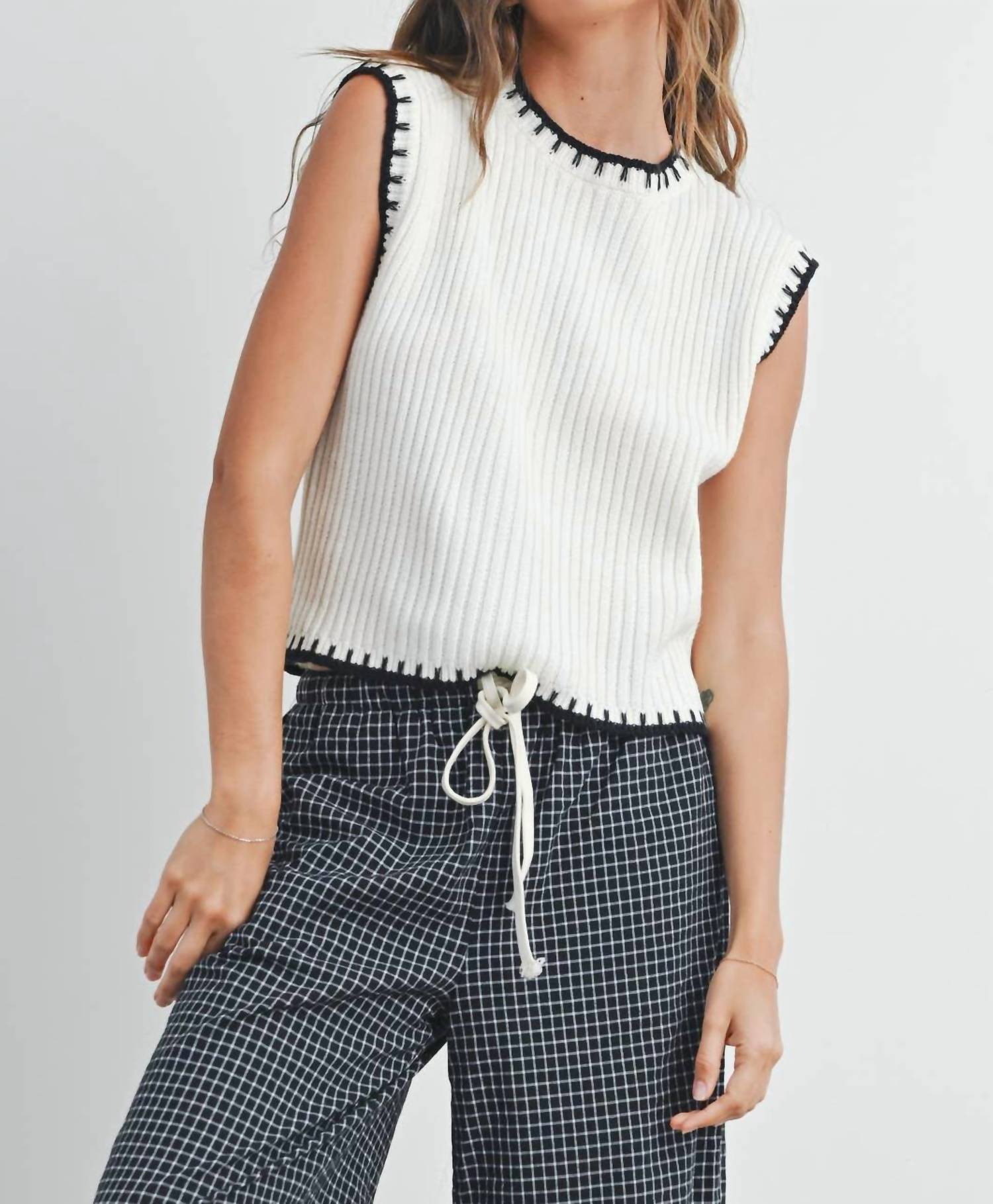 Buttermelon - Women's Solid Cap Sleeve Sweater Vest