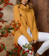 Main Strip - Cowl Neck Asymmetric Wrap Sweater