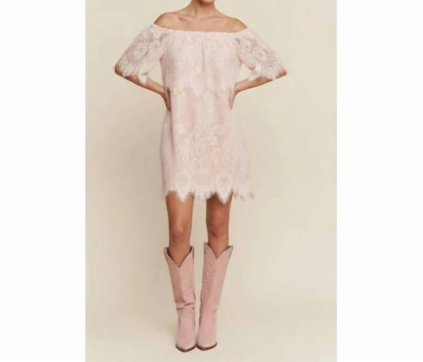 J.Nna - Lace Off-shoulder Mini Dress