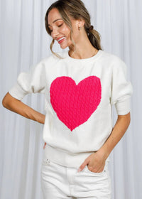 Vine & Love - Cable Heart Knitted Sweater