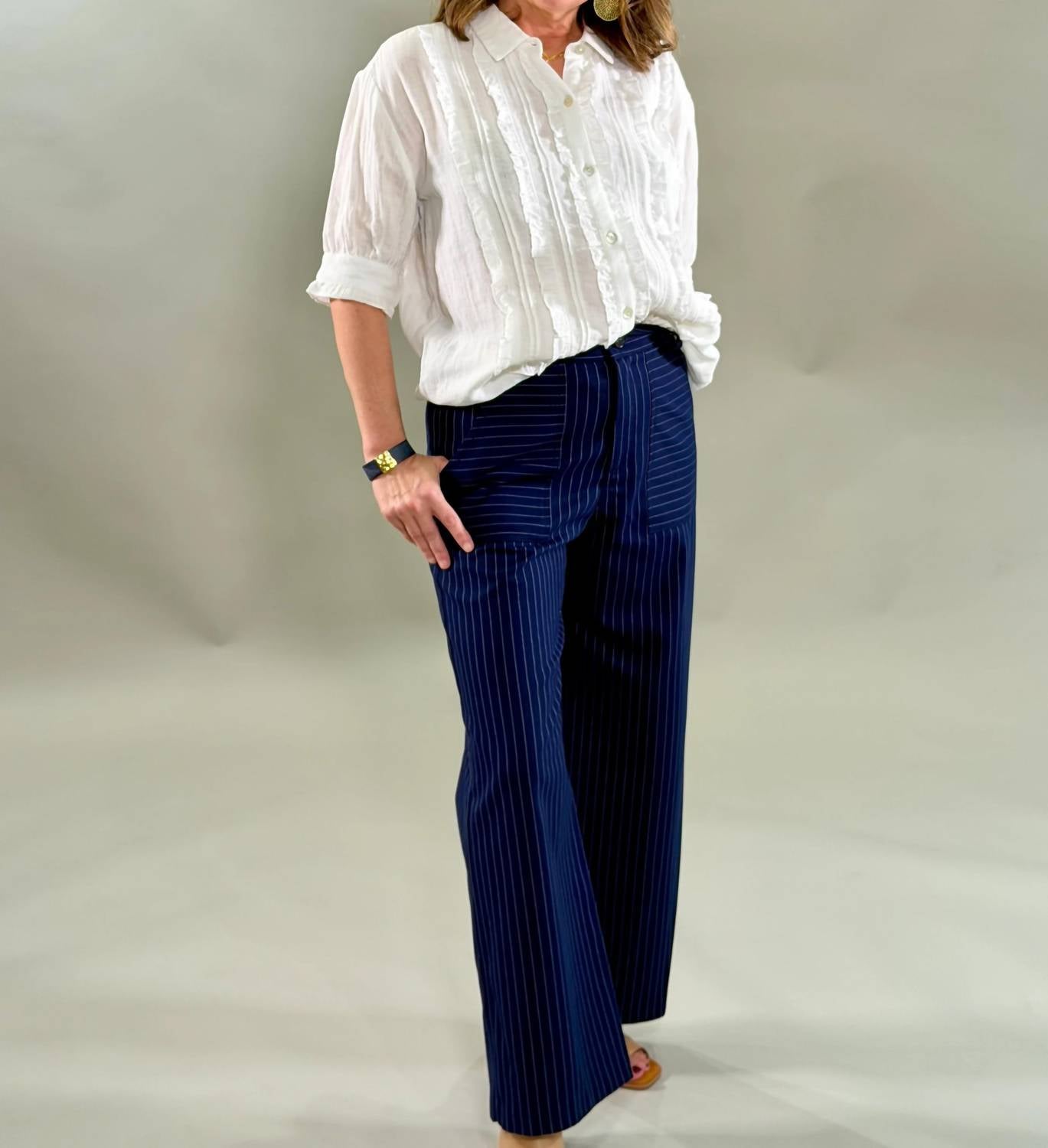 Fifteen Twenty - Pinstripe Straight Leg Pants