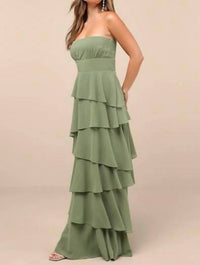 Lulus - Gorgeous Essence Strapless Tiered Maxi Dress