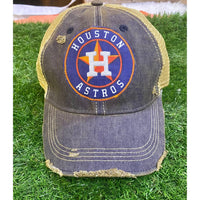 Sweet Texas Treasures Men's Houston Astros Distressed Trucker Caps in navy - men's hat