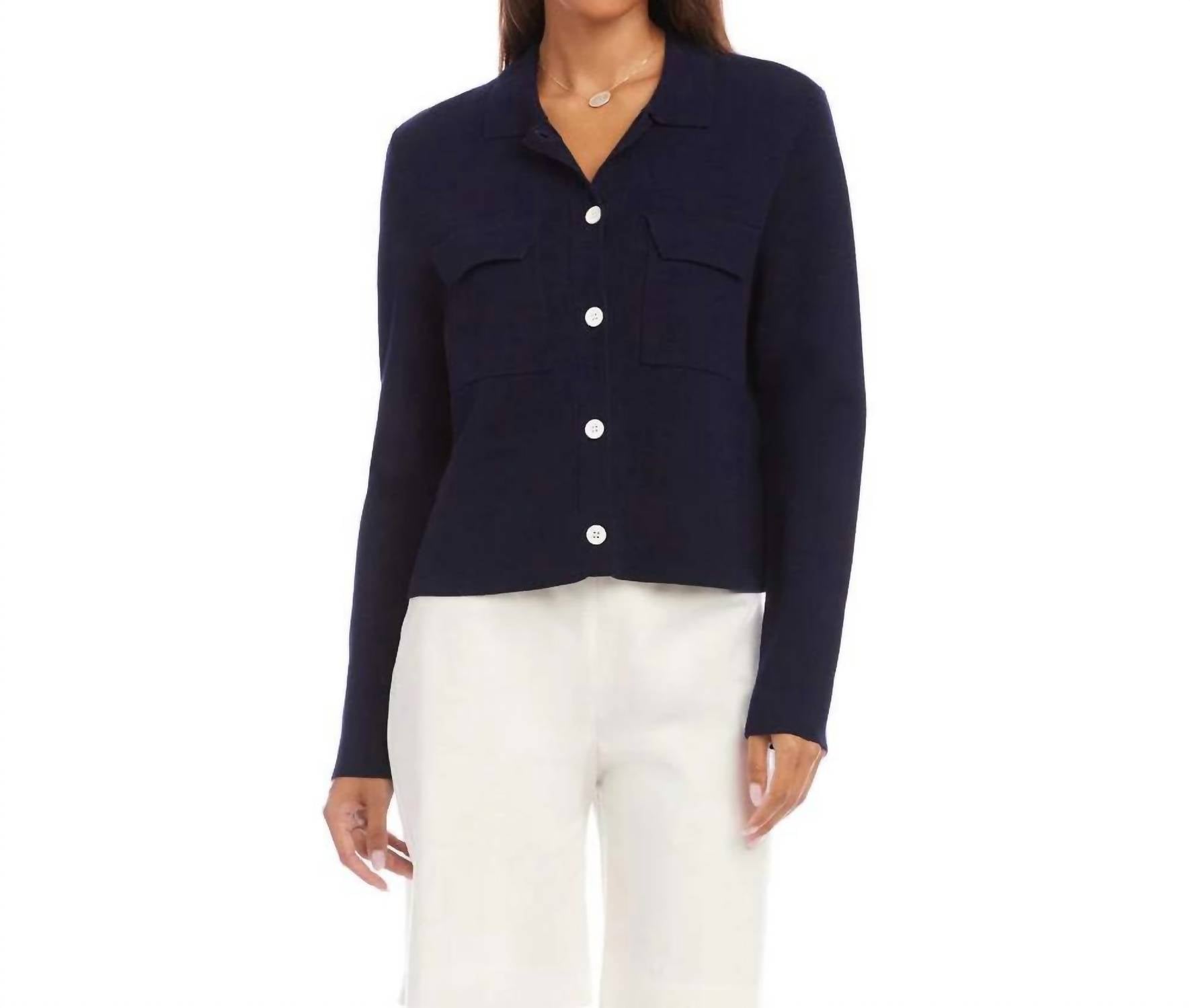 Karen Kane - Collared Sweater Jacket