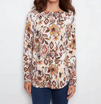 Charlie B - Printed Rounded Hem Sweater