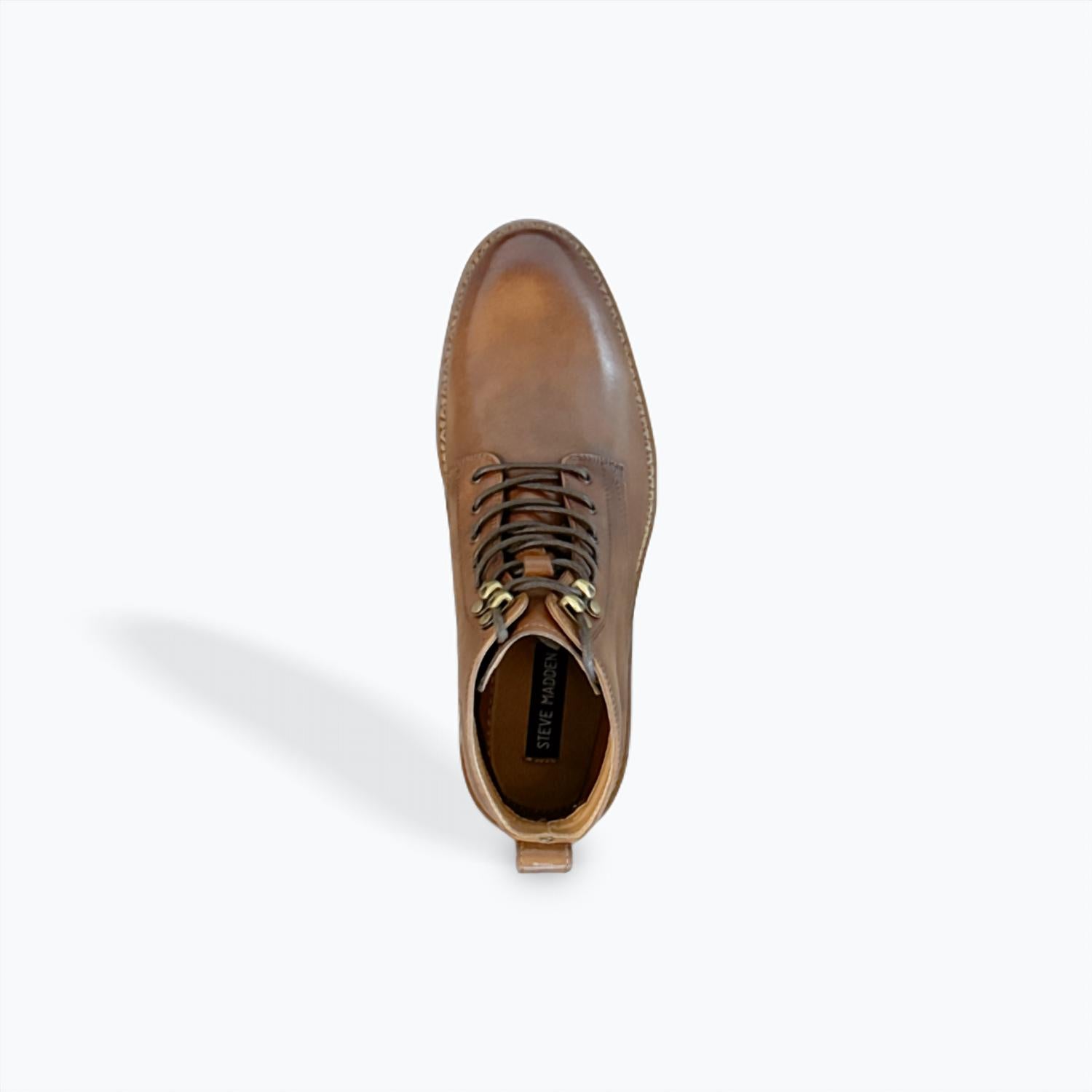 STEVE MADDEN Men's Noby Leather Lace Up Boot in tan - men's boots - view 4