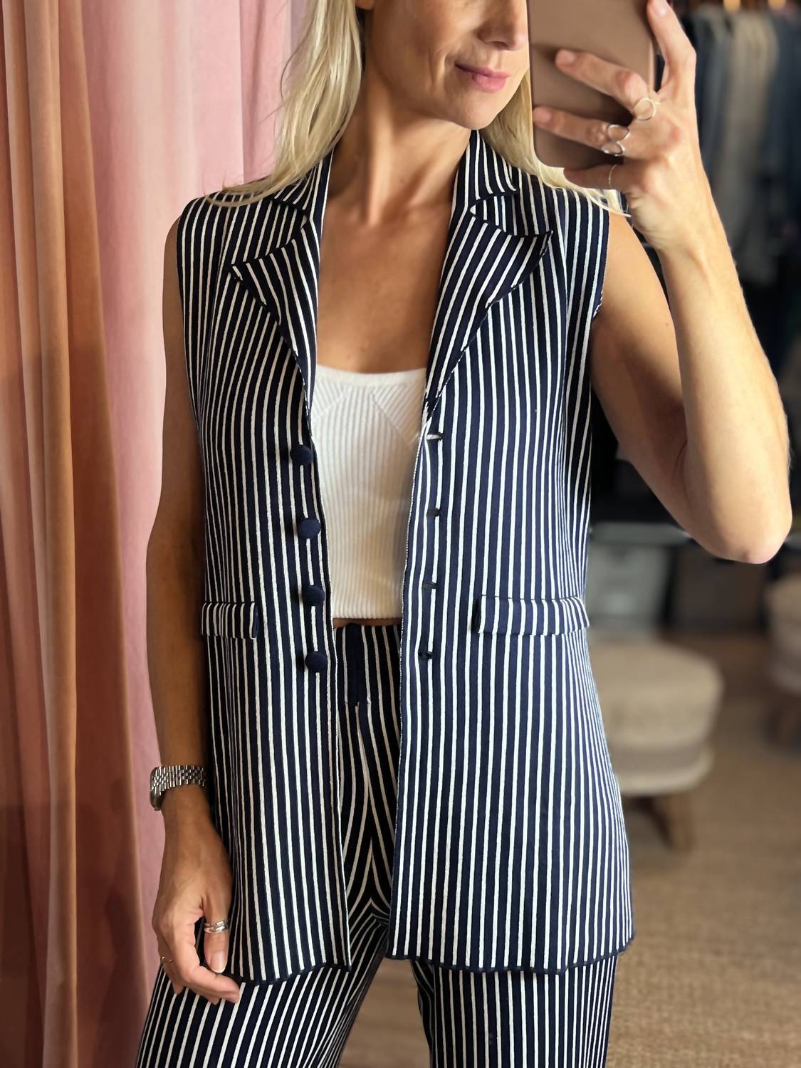 Aurora - Carly Striped Vest and Pants Set