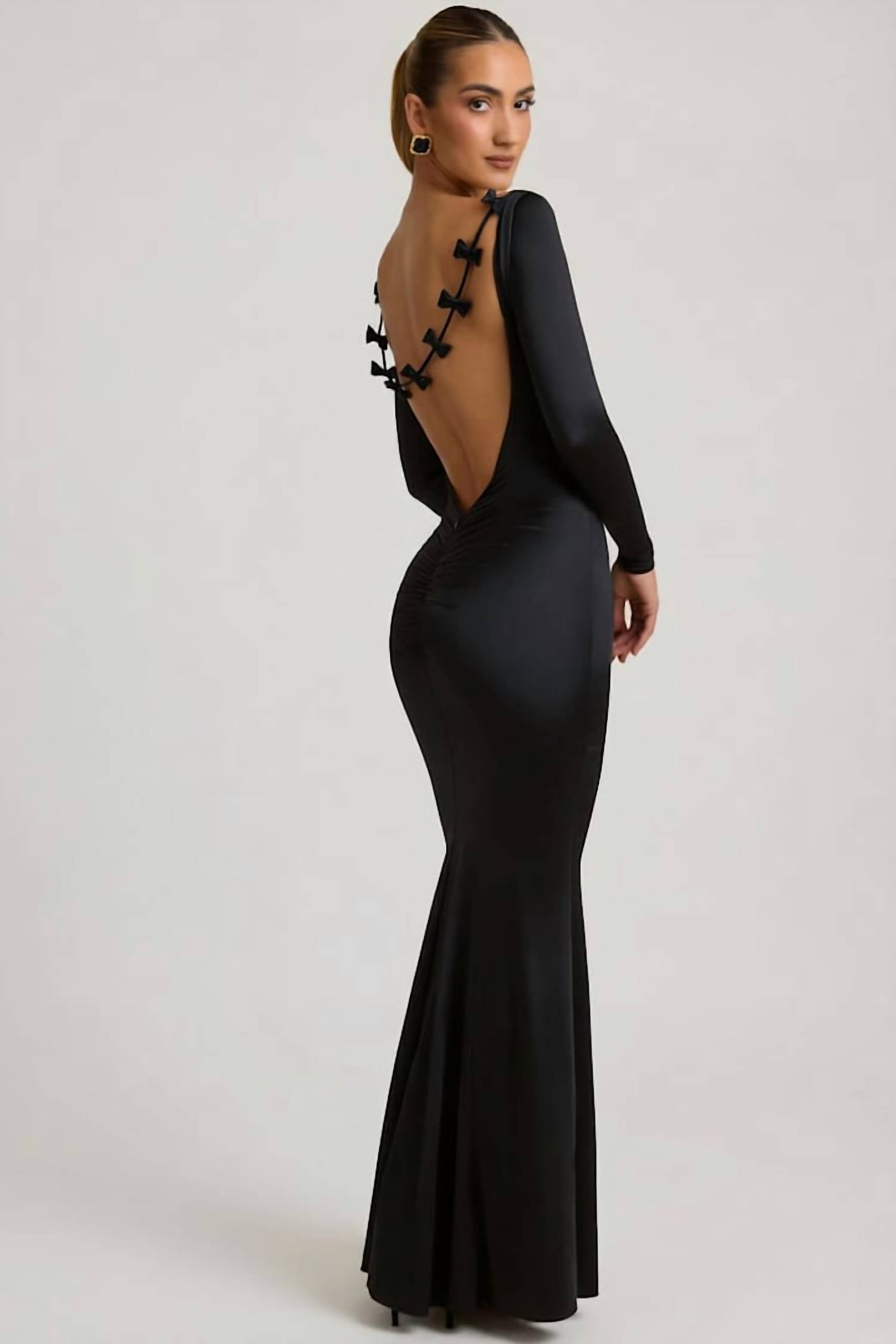 Oh Polly - Alila Bow-detail Ruched Maxi Dress