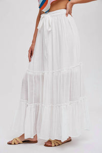 Bluivy - Tiered Ruffle Flowy Maxi Skirt
