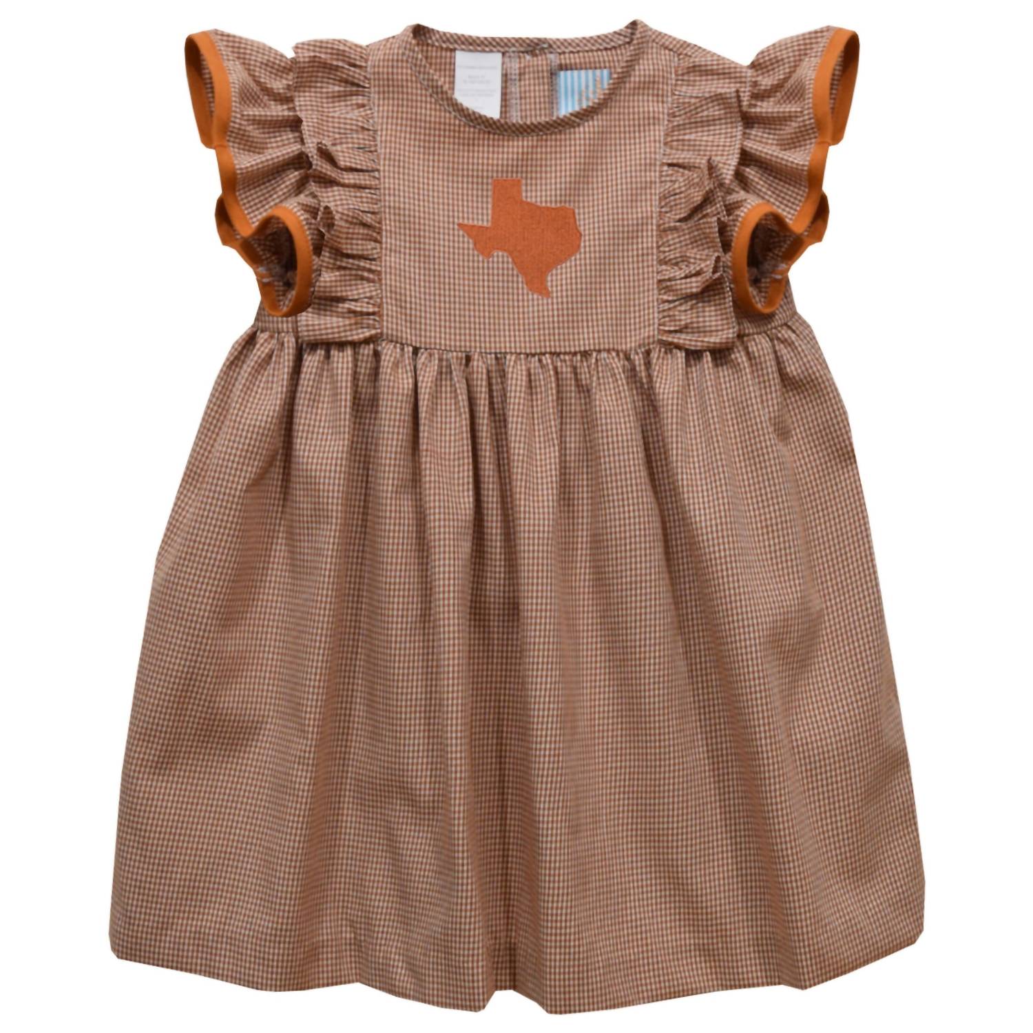 Vive La Fete - Girl's Texas Embroidered Gingham Ruffle Dress