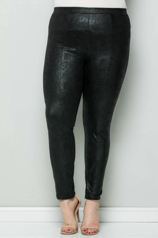 Faux Suede Snake Skin Plus Leggings