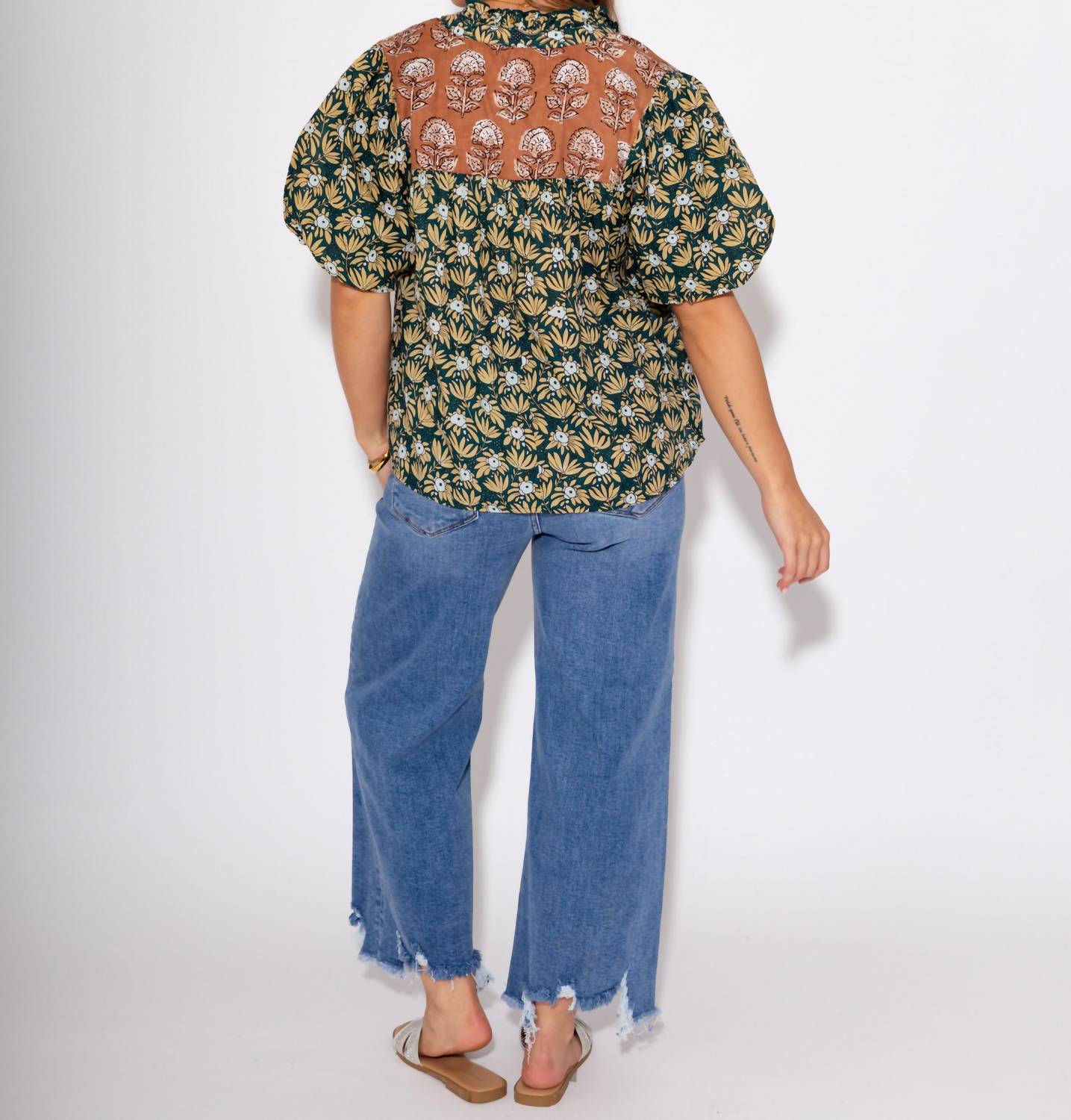 Thml - Floral Affair Neck Tie Top