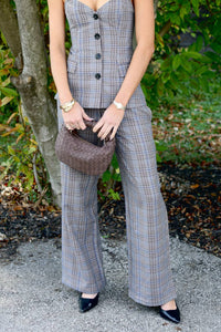 Olivaceous - Toasted Plaid Pattern Pants