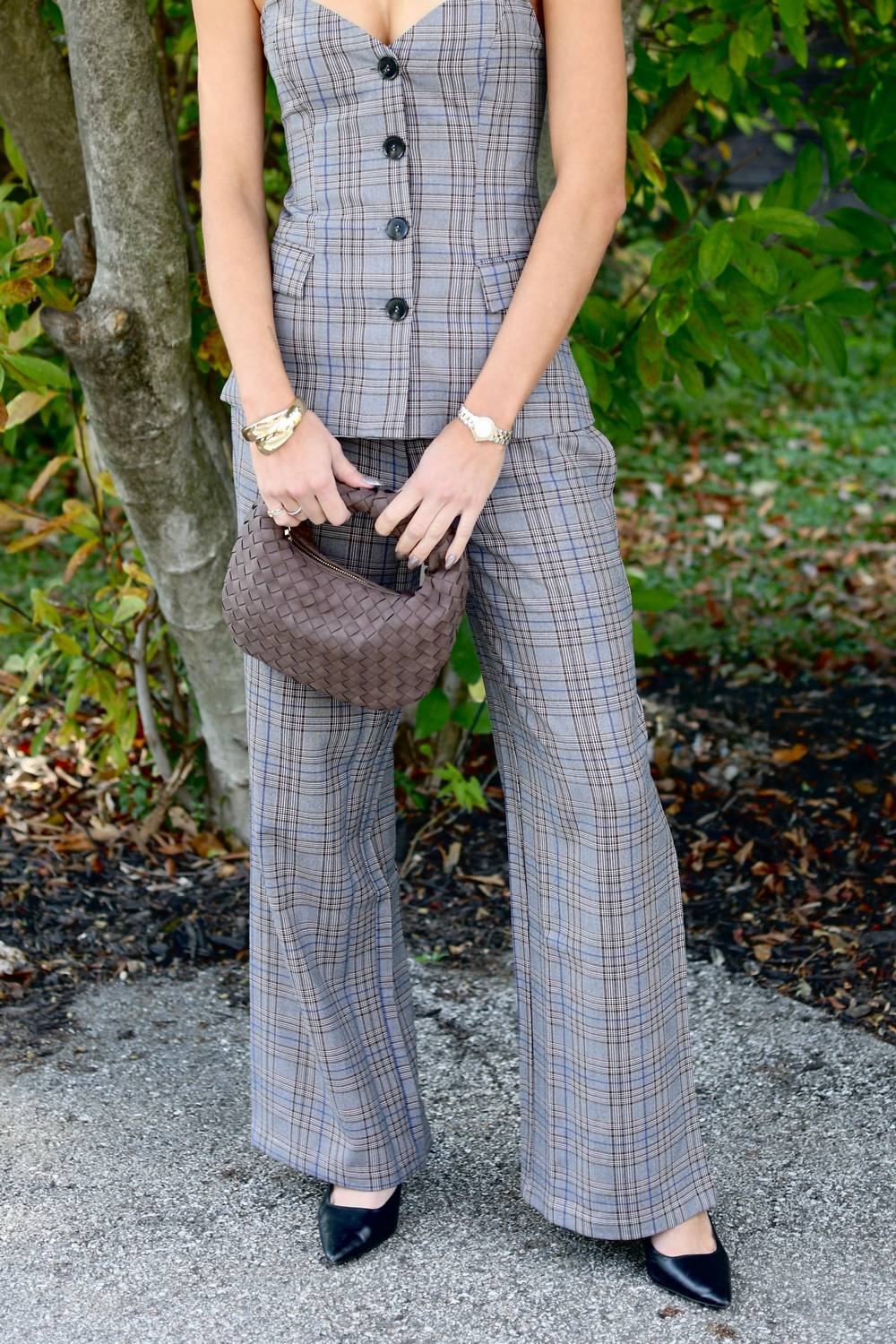 Olivaceous - Toasted Plaid Pattern Pants