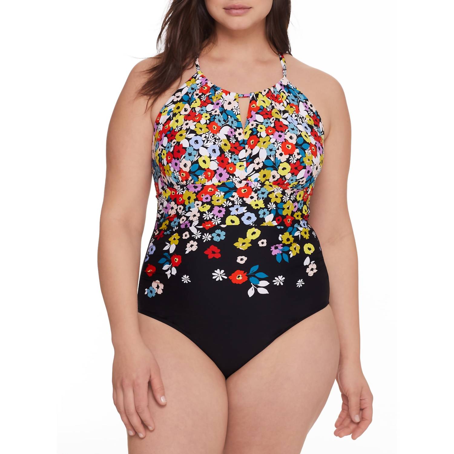 Anne Cole - Vibrant Abstract Floral One-Piece Swimsuit - Plus