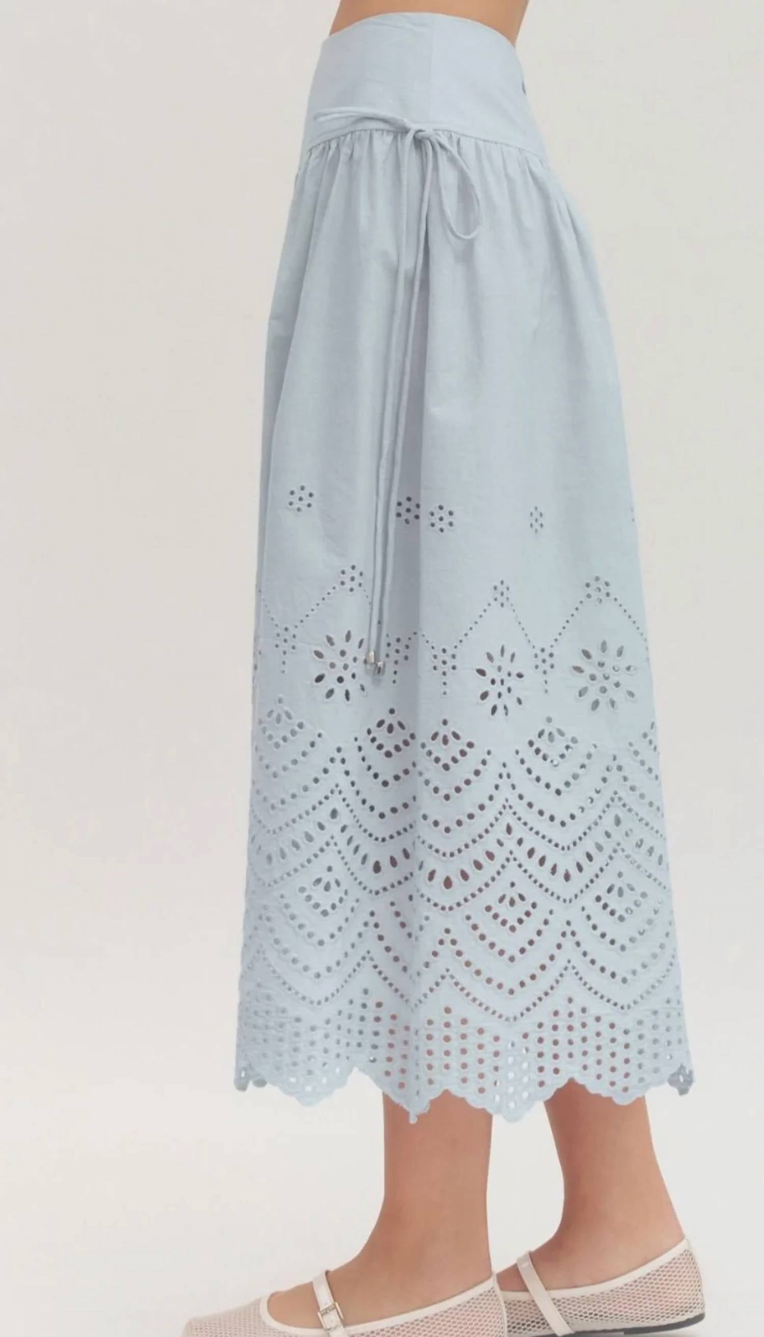Entro - Eyelet Midi Skirt