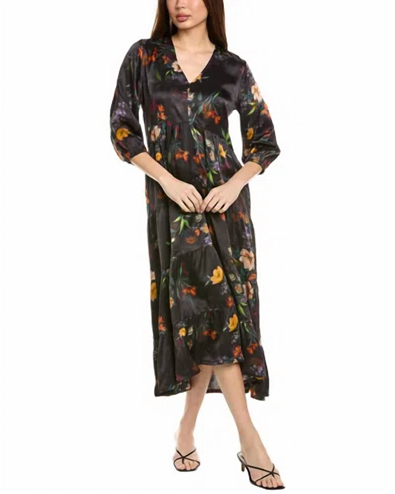 Johnny Was - BISHOP SLEEVE CHEVRON TIERED DRESS