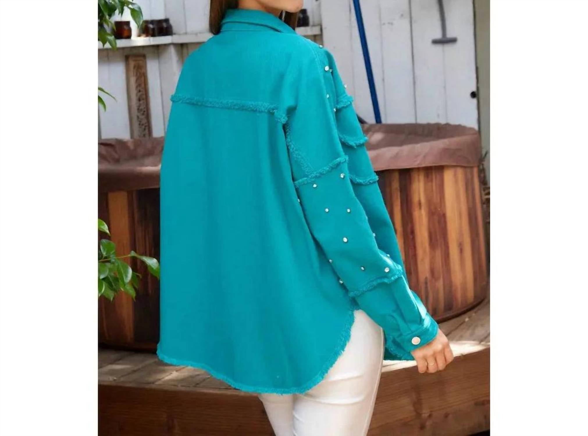 Peach Love - Studded Shacket