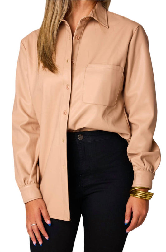 Buddylove - BRIELLE BUTTON LEATHER TOP