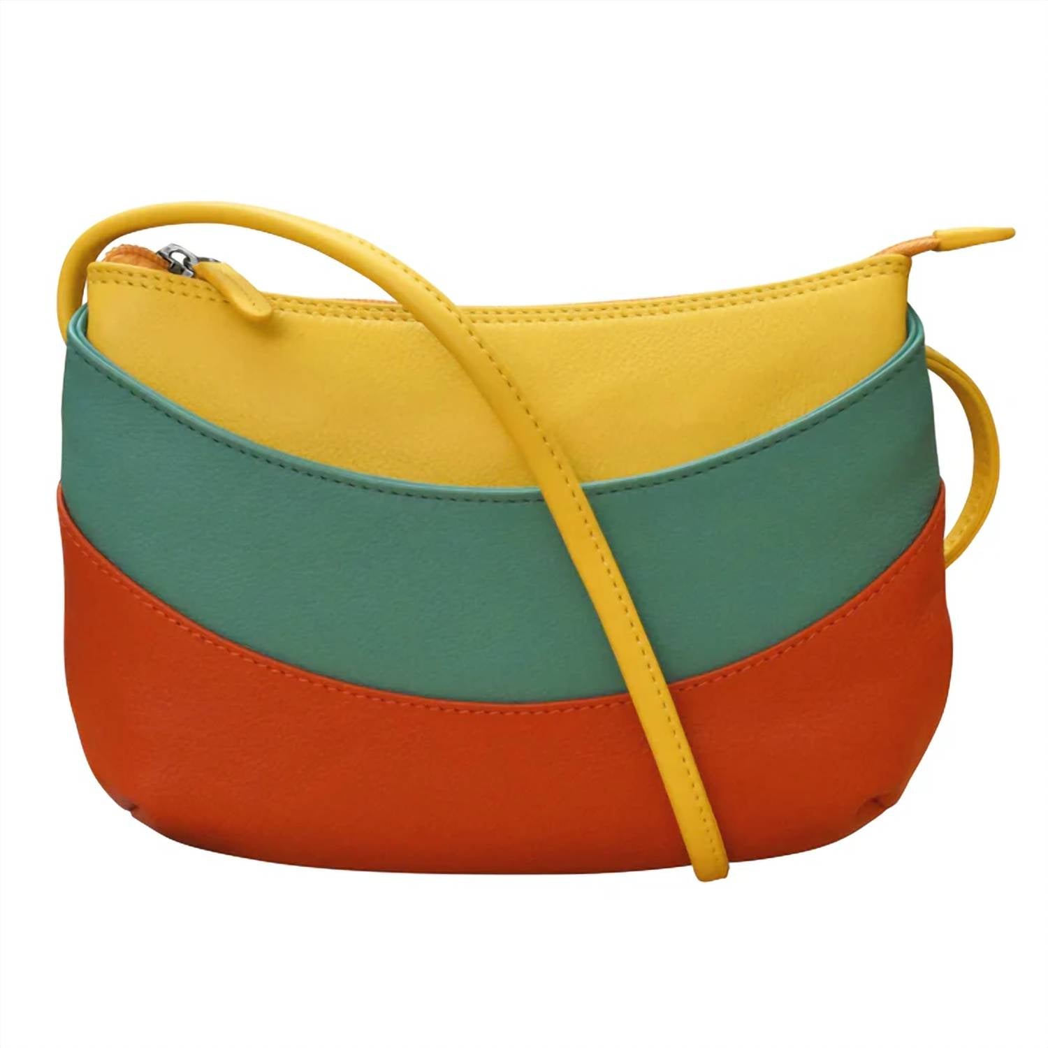 ILI New York Round Zip Top Crossbody Bag in sunshine combo - women's bag