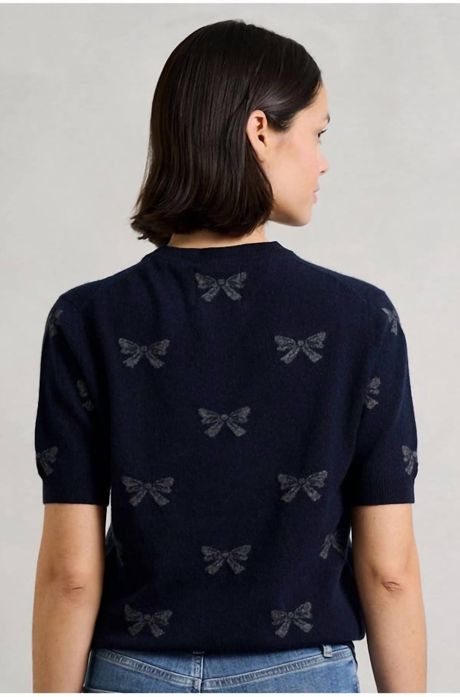 Jumper1234 - Bow Short Sleeve Crew Top