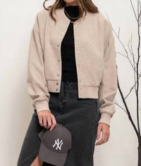 Blu Pepper - Solid Snap Button Bomber Jacket