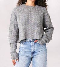 Olivaceous - Boxy Cable Sweater