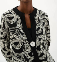 Joseph Ribkoff - Embroidered Mesh Swing Jacket