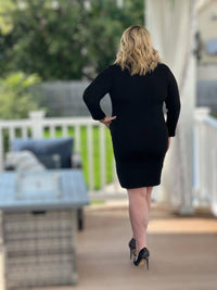 Amelia K. Luxe - Button Down V-neck Midi Dress