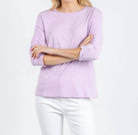 Elliott Lauren - Crissy Crew Neck Ruched Sleeve Tee