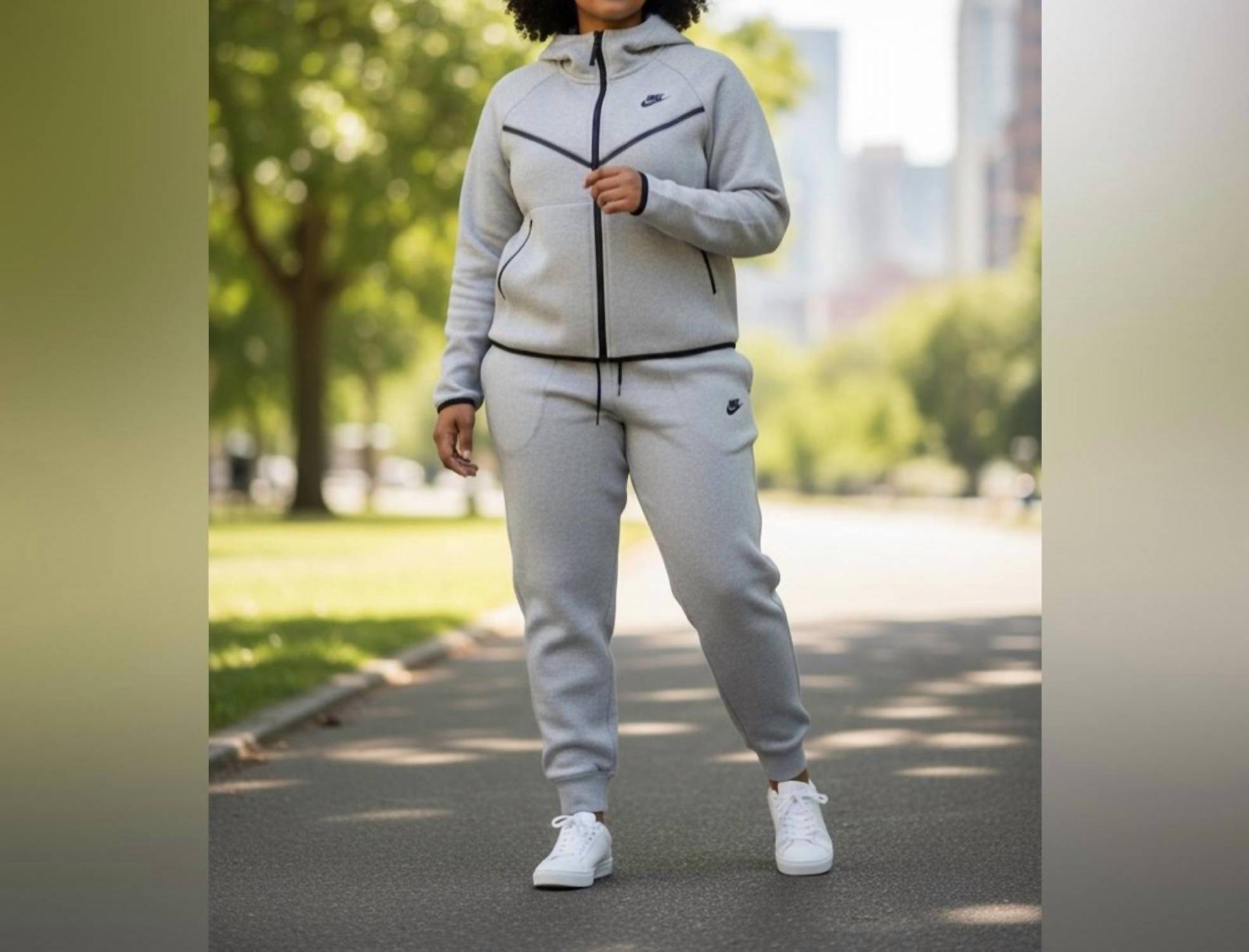 NIKE Elastic Waistband and Cuffs Sweatpants in gray - women's pants