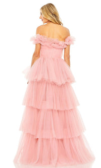 MAC DUGGAL Off The Shoulder Formal Prom Dress in pink - women's dress - detail view