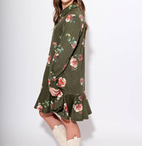 Ivy Jane - Floral Knit Shirt Dress