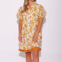Ivy Jane - Bordered Block Print Shift Dress