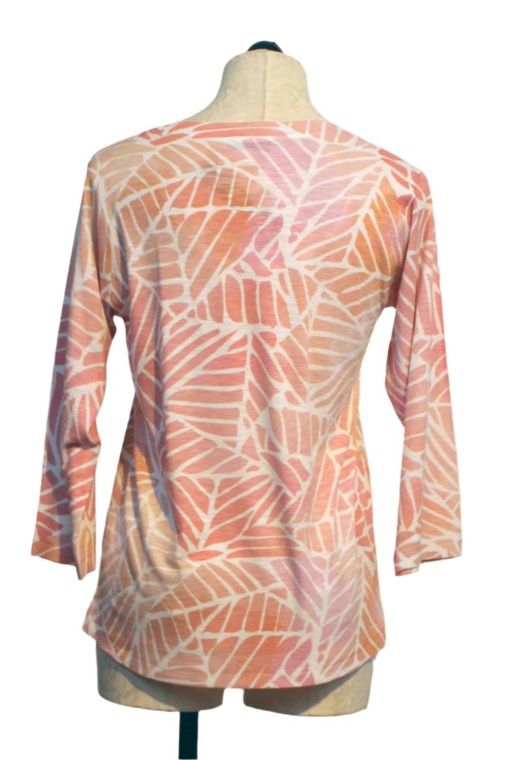 Nally & Millie Women's Geometric Print Top in pink white - women's blouse - alternate view