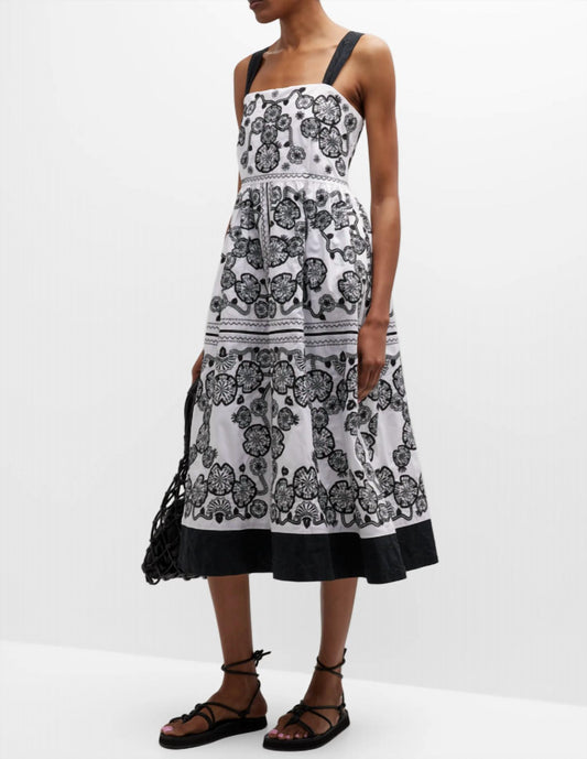 Mel Embroidered Midi Dress