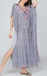 America & Beyond - Night Sky Animal Print Kaftan